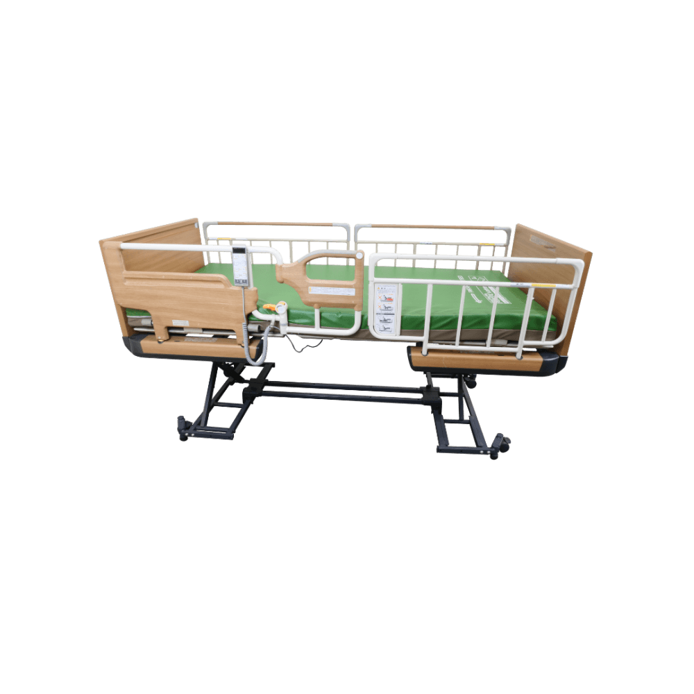 เตียงผู้ป่วยไฟฟ้า PARAMOUNT BED รุ่น Rakusho Z สีไม้ พร้อมที่นอน รุ่น RPR Mattress